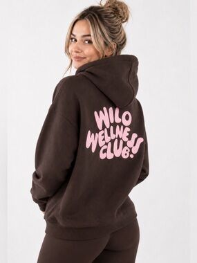 NWT Wilo The Label Brown + Pink Hoodie Legging set $166 MSRP